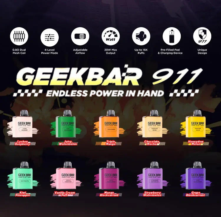 Découvrez la GEEK BAR 911 GT 16000 : Une Révolution dans le Monde du Vapotage